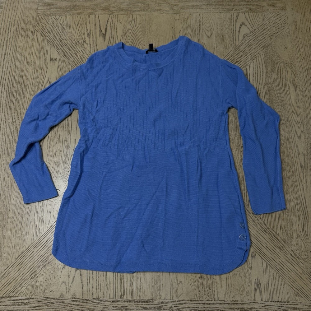 Talbots Medium Blue Pullover Lightweight Long Sle… - image 1